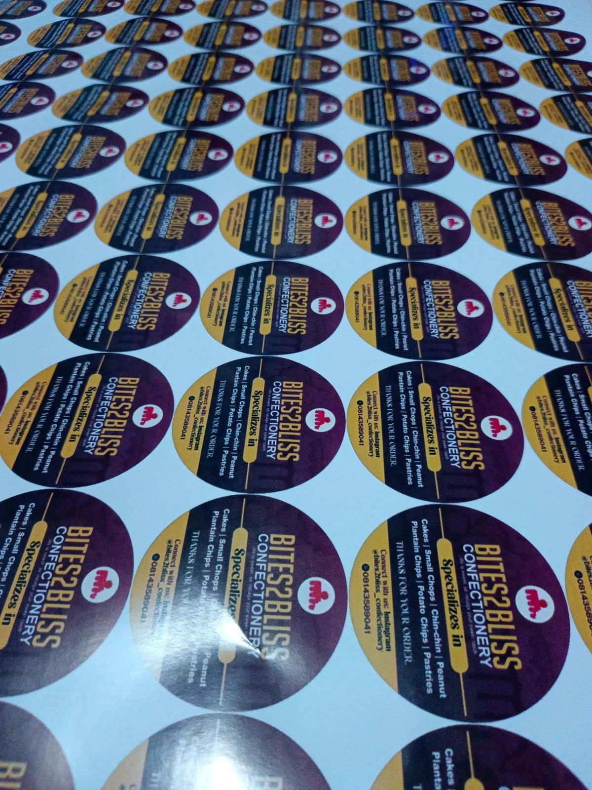 Printed round stickers